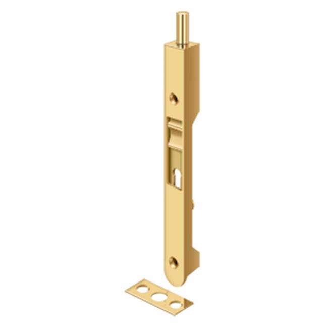 Deltana - 7'' Flush Bolt, HD - PVD Polished Brass