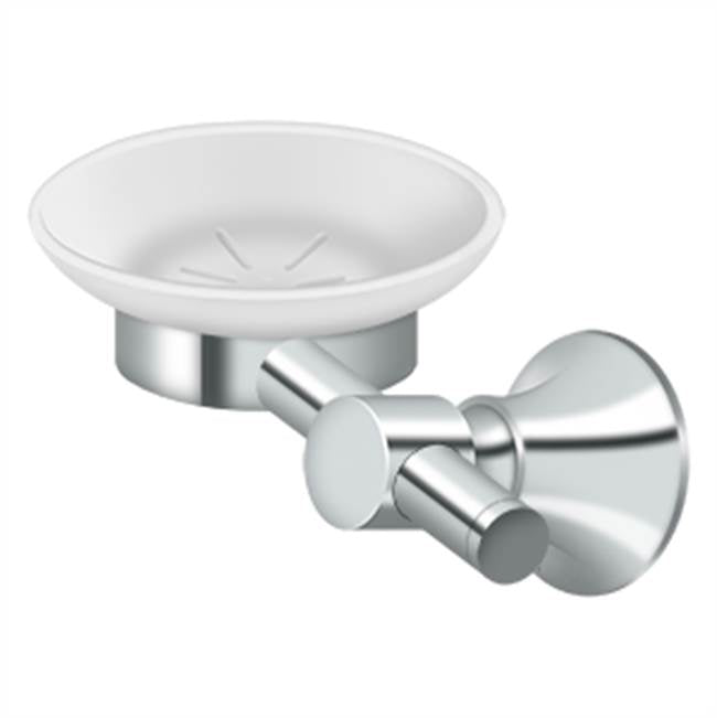 Deltana - Frosted Glass Soap Dish, 88 Series - Polished Chrome