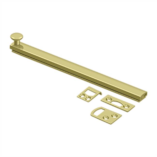 Deltana - 8'' Surface Bolt, Concealed Screw, HD - Polished Brass