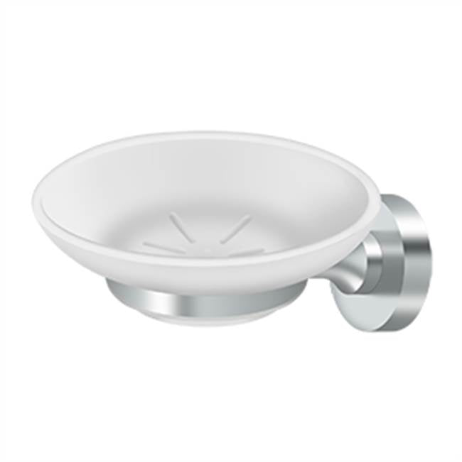 Deltana - Frosted Glass Soap Dish, BBN Series - Polished Chrome