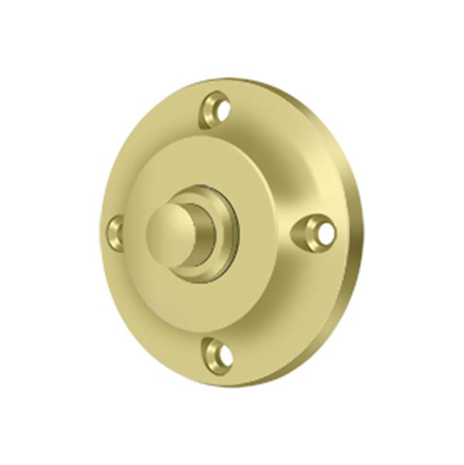 Deltana - Bell Button, Round Contemporary - Polished Brass