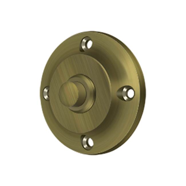 Deltana - Bell Button, Round Contemporary - Antique Brass