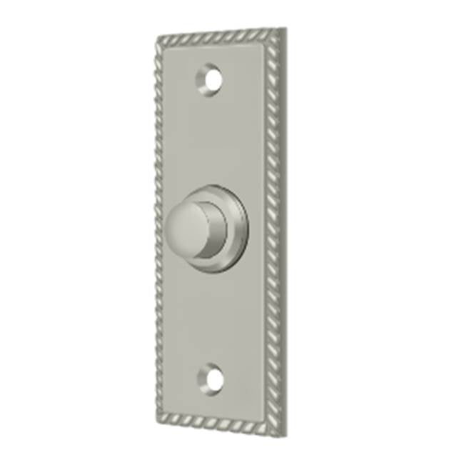Deltana - Bell Button, Rectangular with Rope Pattern - Brushed Nickel