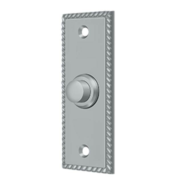 Deltana - Bell Button, Rectangular with Rope Pattern - Brushed Chrome