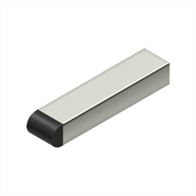 Deltana - 4'' Contemporary Half-Cylinder Tip Baseboard Bumper, Solid Brass - Polished Nickel