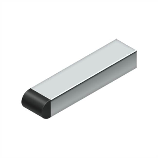 Deltana - 4'' Contemporary Half-Cylinder Tip Baseboard Bumper, Solid Brass - Polished Chrome