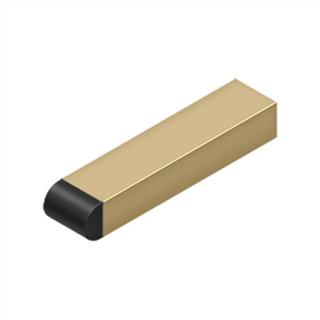 Deltana - 4'' Contemporary Half-Cylinder Tip Baseboard Bumper, Solid Brass - Brushed Brass