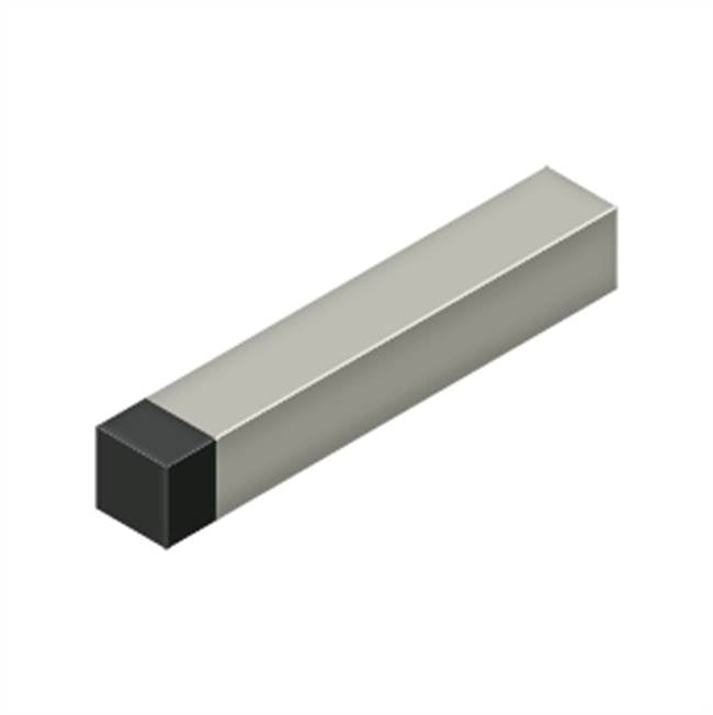 Deltana - 4'' Modern Square Baseboard Bumper, Solid Brass - Brushed Nickel