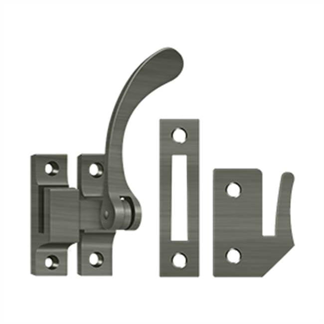 Deltana - Window Lock, Casement Fastener, Reversible, 4-1/2'' - Antique Nickel
