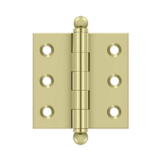 Deltana - 2'' x 2'' Hinge, w/ Ball Tips - Unlacquered Brass