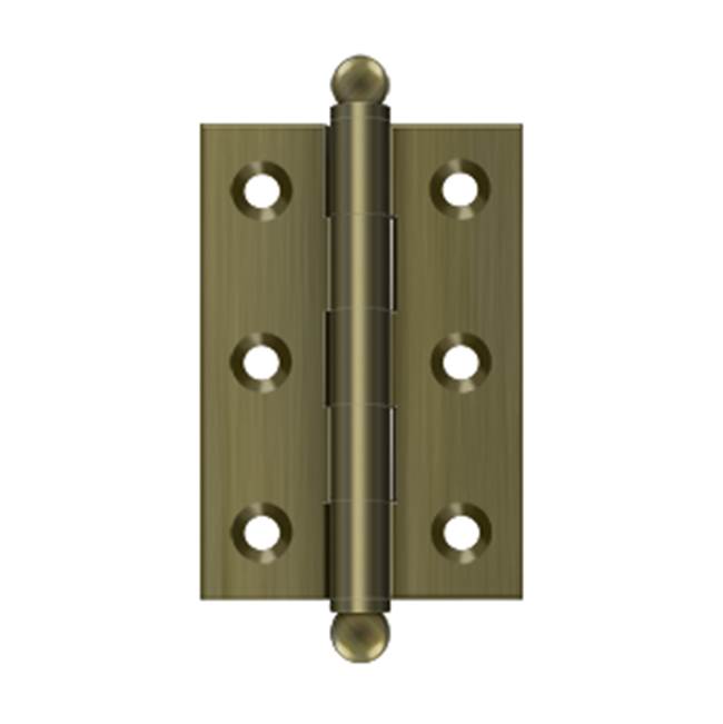 Deltana - 2-1/2'' x 1-11/16'' Hinge, w/ Ball Tips - Antique Brass