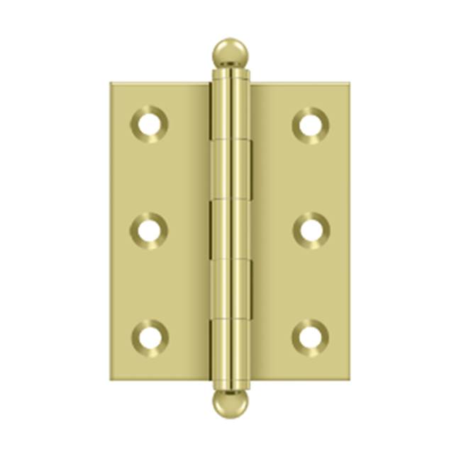 Deltana - 2-1/2'' x 2'' Hinge, w/ Ball Tips - Unlacquered Brass