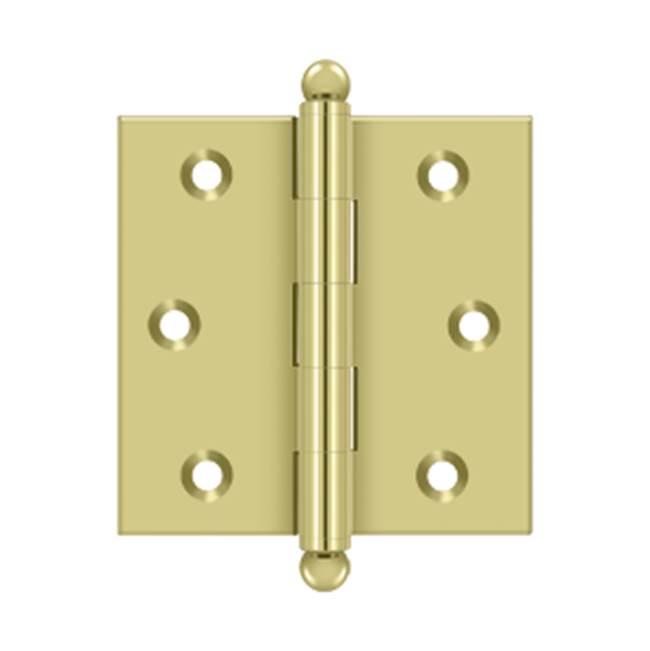 Deltana - 2-1/2'' x 2-1/2'' Hinge, w/ Ball Tips - Polished Brass