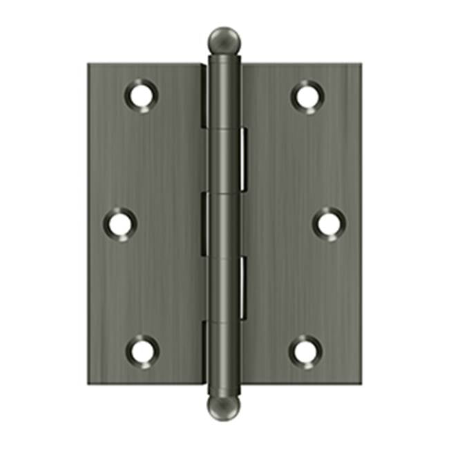 Deltana - 3'' x 2-1/2'' Hinge, w/ Ball Tips - Antique Nickel