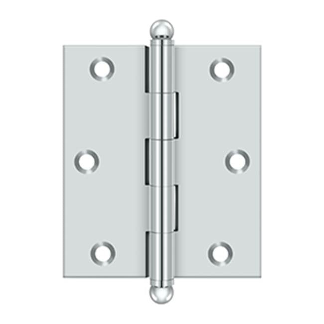 Deltana - 3'' x 2-1/2'' Hinge, w/ Ball Tips - Polished Chrome