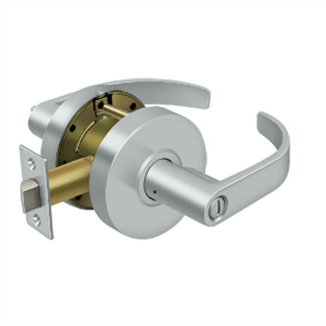 Deltana - Comm. Privacy Standard GR2, Curved w/ Cylinder - Brushed Chrome