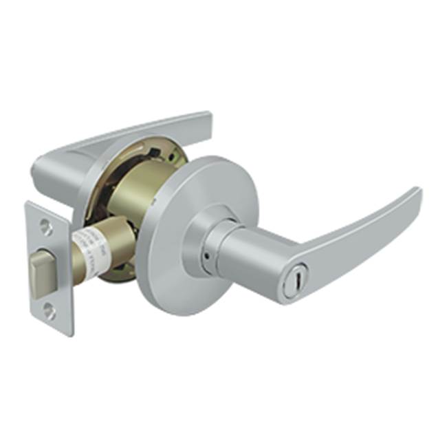 Deltana - Comm, Privacy Standard Grade 2, Straight Lever - Brushed Chrome