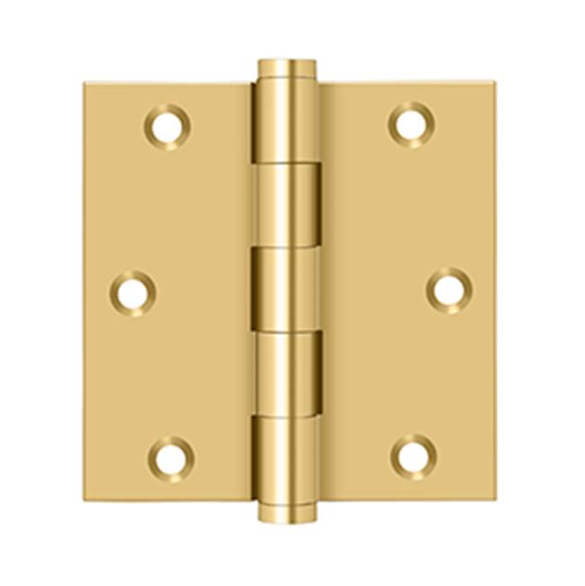 Deltana - 3-1/2'' x 3-1/2'' Square Hinge - PVD Polished Brass