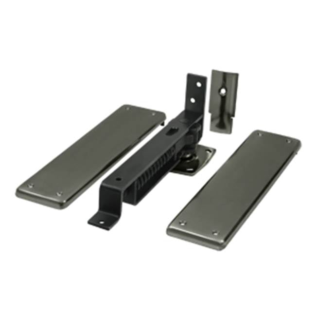 Deltana - Spring Hinge, Double Action w/ Solid Brass Cover Plates - Antique Nickel
