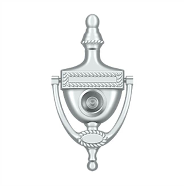 Deltana - Door Knocker-Viewer, Victorian Rope - Polished Chrome