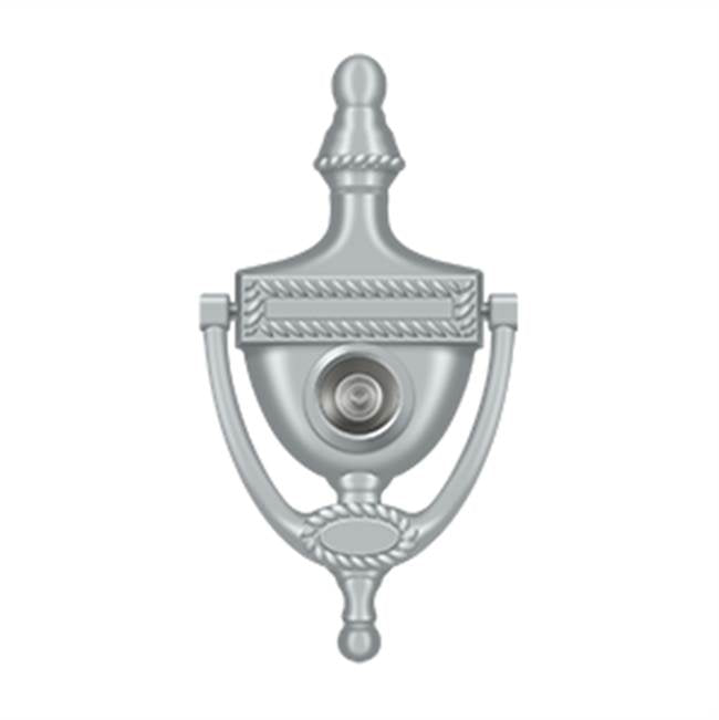 Deltana - Door Knocker-Viewer, Victorian Rope - Brushed Chrome