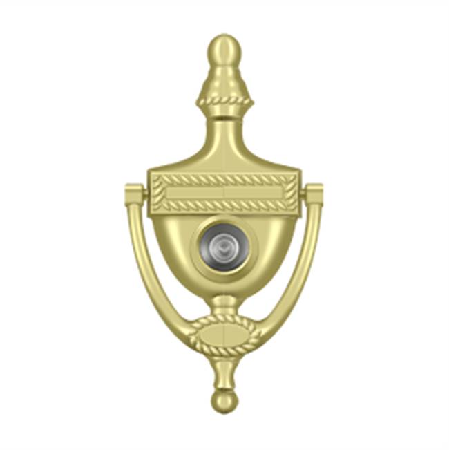 Deltana - Door Knocker-Viewer, Victorian Rope - Polished Brass