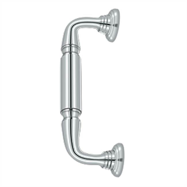Deltana - Door Pull w/ Rosette, 8'' - Polished Chrome