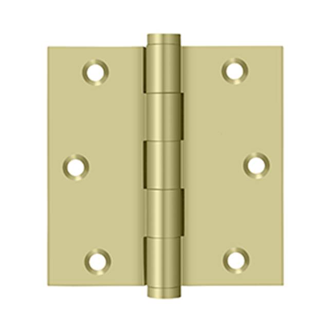 Deltana - 3-1/2'' x 3-1/2'' Square Hinge - Unlacquered Brass