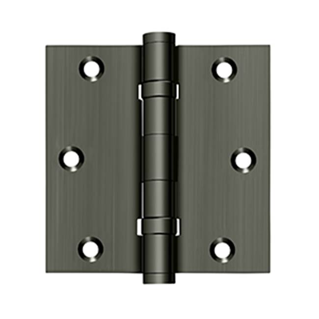 Deltana - 3-1/2'' x 3-1/2'' Square Hinge, Ball Bearings - Antique Nickel