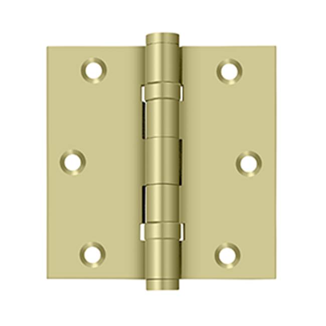 Deltana - 3-1/2'' x 3-1/2'' Square Hinge, Ball Bearings - Unlacquered Brass
