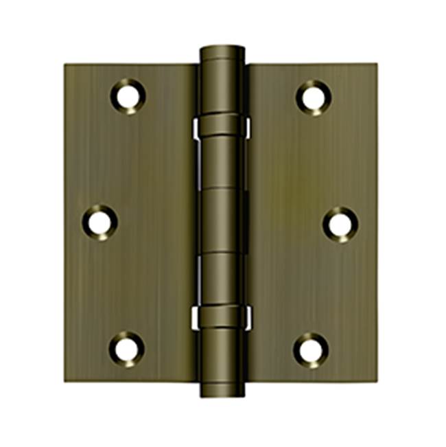 Deltana - 3-1/2'' x 3-1/2'' Square Hinge, Ball Bearings - Antique Brass