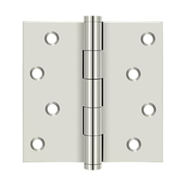 Deltana - 4'' x 4'' Square Hinges Residential / Zig-Zag - Polished Nickel