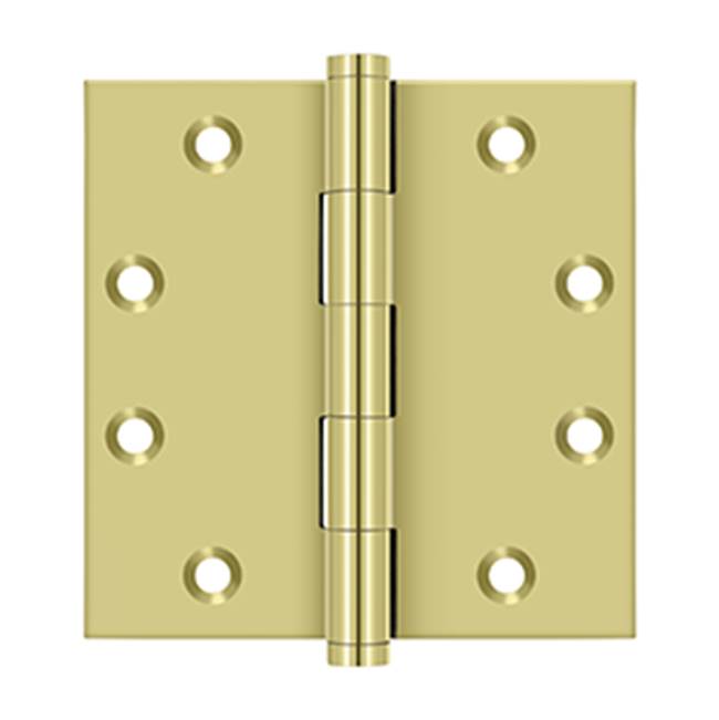 Deltana - 4-1/2'' x 4-1/2'' Square Hinges - Polished Brass