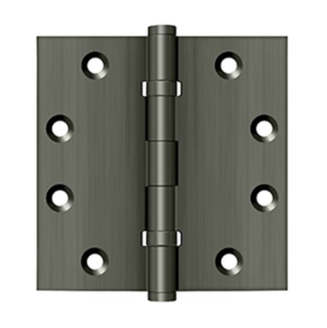 Deltana - 4-1/2'' x 4-1/2'' Square Hinges, Ball Bearings - Antique Nickel