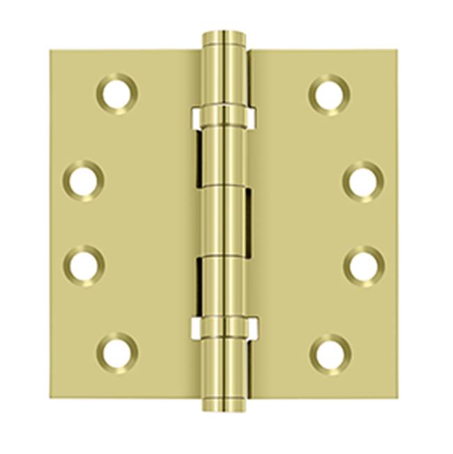 Deltana - 4'' x 4'' Square Hinges, Ball Bearings - Polished Brass