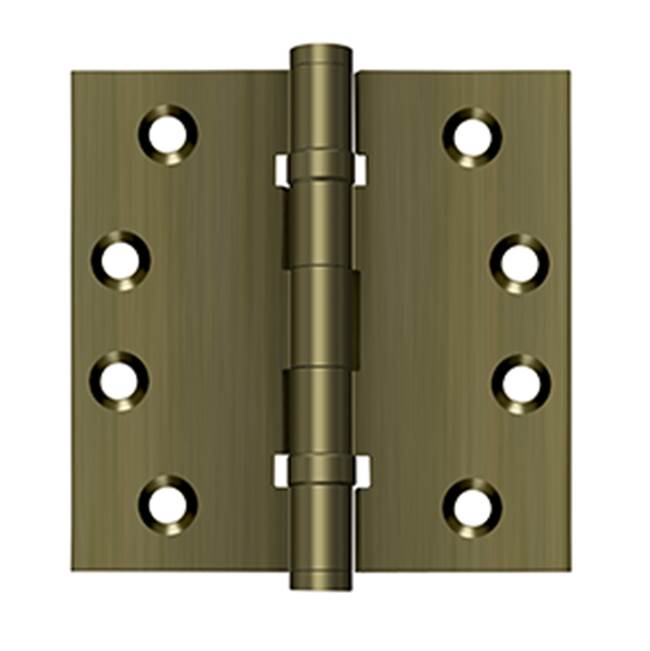 Deltana - 4'' x 4'' Square Hinges, Ball Bearings - Antique Brass