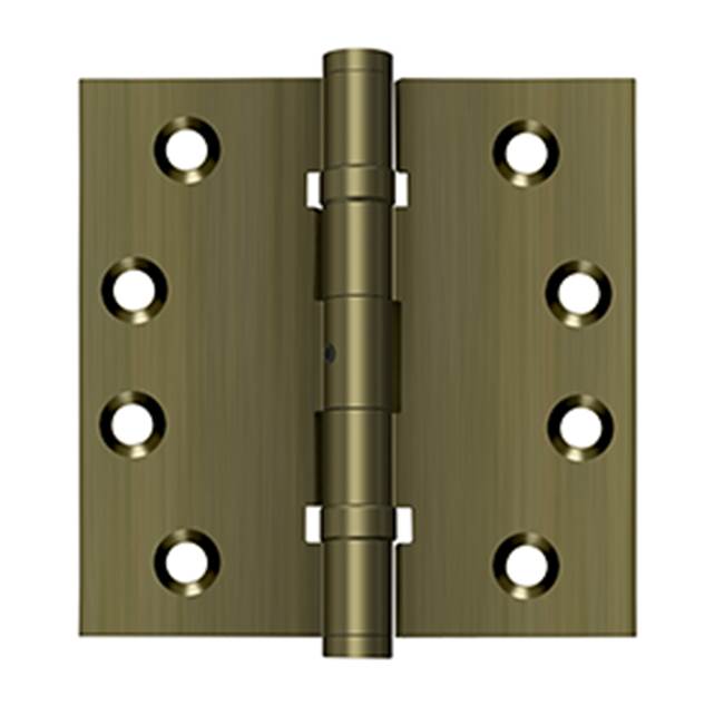 Deltana - 4'' x 4'' Square Hinges, Ball Bearings - Antique Brass