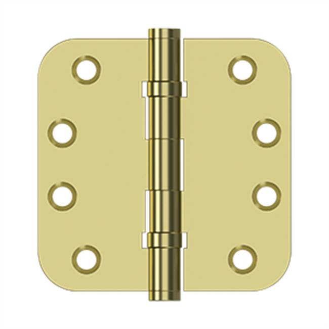 Deltana - 4'' x 4'' x 5/8'' Radius Hinges, Ball Bearing - Polished Brass