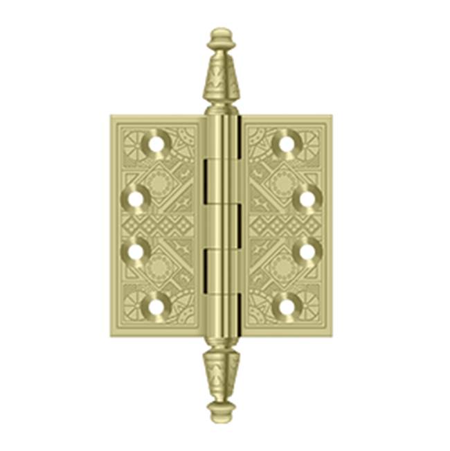 Deltana - 3-1/2'' x 3-1/2'' Square Hinges - Unlacquered Brass