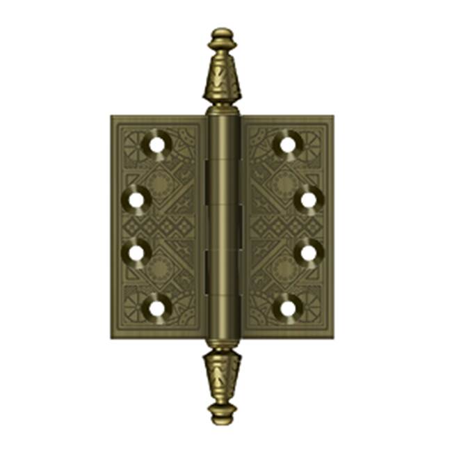 Deltana - 3-1/2'' x 3-1/2'' Square Hinges - Antique Brass