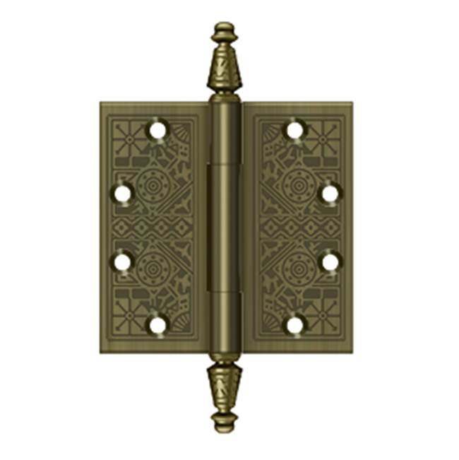 Deltana - 4-1/2'' x 4-1/2'' Square Hinges - Antique Brass