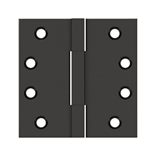 Deltana - 4''x 4'' Square Knuckle Hinges, Solid Brass - Oil-rubbed Bronze