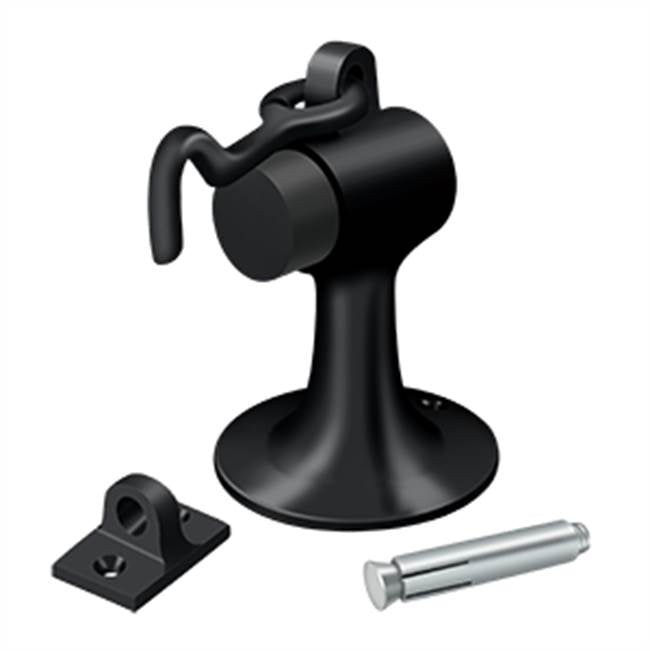 Deltana - Cement Floor Mount Bumper w/ Holder, Solid Brass - Paint Black