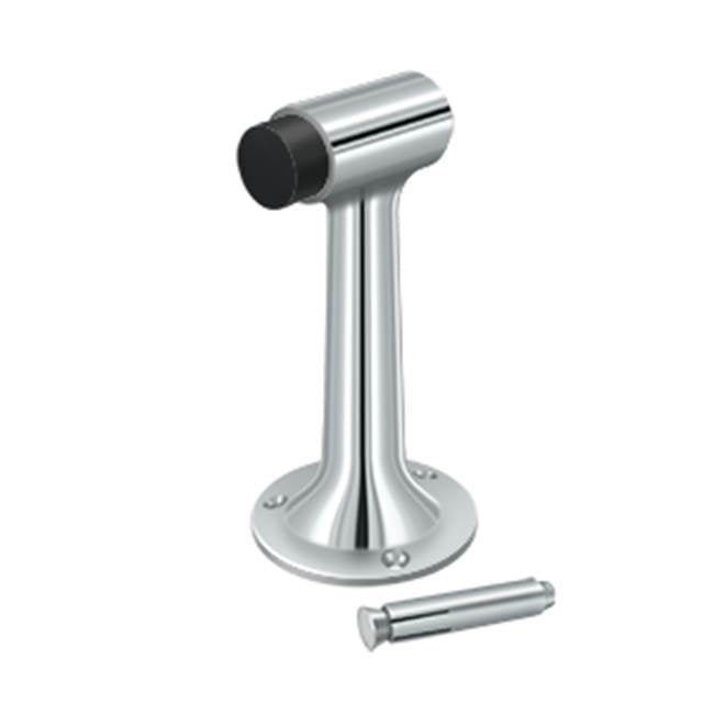 Deltana - Floor Mount, 6'' Bumper, HD, Solid Brass - Polished Chrome