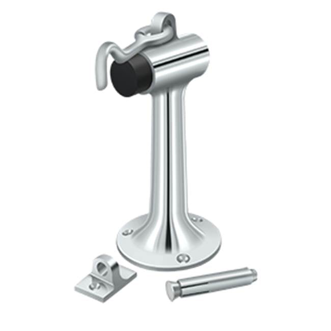 Deltana - Floor Mount, 6'' Bumper w/ Hook - Polished Chrome