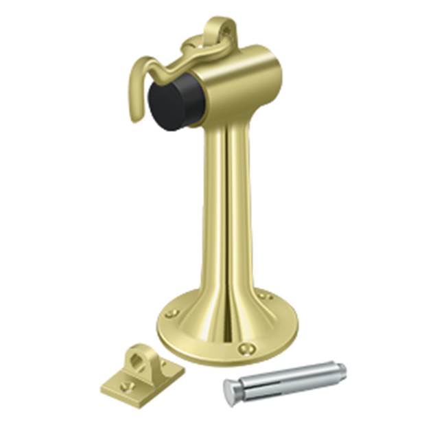 Deltana - Floor Mount, 6'' Bumper w/ Hook - Polished Brass