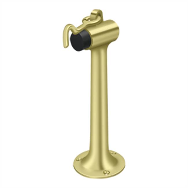 Deltana - Floor Mount, 8'' Bumper w/ Hook - Polished Brass
