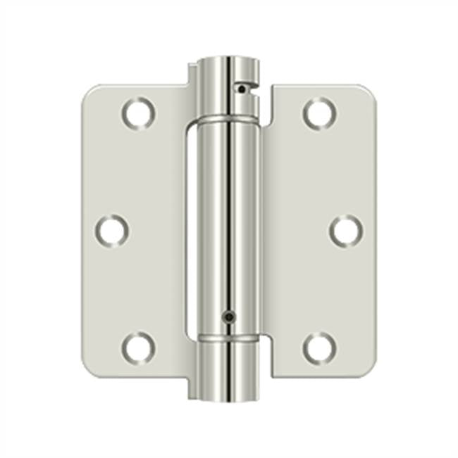 Deltana - 3-1/2'' x 3-1/2'' x 1/4'' Spring Hinge - Polished Nickel