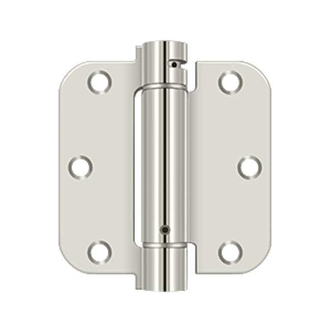 Deltana - 3-1/2'' x 3-1/2'' x 5/8'' Spring Hinge - Polished Nickel