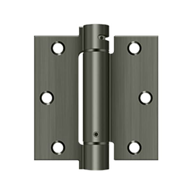 Deltana - 3-1/2'' x 3-1/2'' Spring Hinge - Antique Nickel